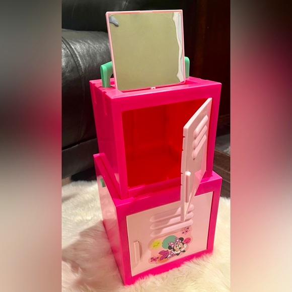 Disney Minnie Stack N Pack Collapsible Locker Cube Storage Bin Mirror Play Case - Picture 7 of 10